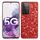 Custodia protettiva in TPU antiurto con polvere glitterata per Samsung Galaxy S21 Ultra 5G (rossa)