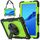 Per Huawei MediaPad T5 antiurto in silicone colorato + custodia protettiva per PC con supporto e tracolla e cinturino a mano (nero giallo verde) Per Huawei MediaPad T5 antiurto in silicone colorato + custodia protettiva per PC con supporto e tracolla e cinturino a mano (nero giallo verde)