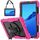 Per Huawei MediaPad T5 antiurto in silicone colorato + custodia protettiva per PC con supporto e tracolla e cinturino a mano (rosa rossa) Per Huawei MediaPad T5 antiurto in silicone colorato + custodia protettiva per PC con supporto e tracolla e cinturino a mano (rosa rossa)