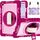 Per Samsung Galaxy Tab A 8.4 2020 T307 T307 Rotazione a 360 gradi Colore a contrasto Silicone antiurto + Cassa in silicone + PC con supporto e cinturino a maniglia e tracolla (Rosa rossa + rosa) Per Samsung Galaxy Tab A 8.4 2020 T307 T307 Rotazione a 360 gradi Colore a contrasto Silicone antiurto + Cassa in silicone + PC con supporto e cinturino a maniglia e tracolla (Rosa rossa + rosa)