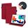 Per Huawei MatePad 10.4 Custodia in pelle goffrata design a doppia piegatura con motivo a vitello con supporto e slot per schede e slot per penna e fascia elastica (rosso) Per Huawei MatePad 10.4 Custodia in pelle goffrata design a doppia piegatura con motivo a vitello con supporto e slot per schede e slot per penna e fascia elastica (rosso)