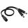 5,5 x 2,1 mm 1 a 2 da femmina a maschio Cavo di alimentazione adattatore splitter di alimentazione CC, lunghezza cavo: 30 cm (nero)