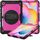 Per Samsung Galaxy Tab S6 Lite P610 Custodia protettiva antiurto in silicone colorato + PC con supporto e tracolla, tracolla e slot per penna (nero + rosa rossa) Per Samsung Galaxy Tab S6 Lite P610 Custodia protettiva antiurto in silicone colorato + PC con supporto e tracolla, tracolla e slot per penna (nero + rosa rossa)