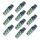 10 PCS T10 DC12V / 1.2W Auto Clearance Light 12leds Cob Lamp perline (luce verde)