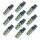 10 PCS T10 DC12V / 1.2W Auto Clearance Light 12LEDS COB Lampada perline (luce gialla)