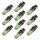 10 pz T10 DC12V / 1W Lampada da calibro di calibro auto perline perline (luce ghiacciata)