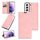 Per Samsung Galaxy S22 5G Custodia in pelle magnetica magnetica per la pelle retrò con titolare e slot per schede e portafoglio (rosa) Per Samsung Galaxy S22 5G Custodia in pelle magnetica magnetica per la pelle retrò con titolare e slot per schede e portafoglio (rosa)