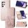 Per Samsung Galaxy S22 Ultra 5G Chiusura a quattro foglie in rilievo in pelle con rilievo con cordino e carta Slot & Portafoglio e funzione Staffa (oro rosa) Per Samsung Galaxy S22 Ultra 5G Chiusura a quattro foglie in rilievo in pelle con rilievo con cordino e carta Slot & Portafoglio e funzione Staffa (oro rosa)