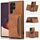 Per Samsung Galaxy S22 Ultra Three-Pelle Custodia in pelle con slot per carte e portafoglio e supporto (Brown) Per Samsung Galaxy S22 Ultra Three-Pelle Custodia in pelle con slot per carte e portafoglio e supporto (Brown)