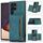 Per Samsung Galaxy S22 Ultra Three-Pelle custodia in pelle con slot e portafoglio e supporto per carte (verde) Per Samsung Galaxy S22 Ultra Three-Pelle custodia in pelle con slot e portafoglio e supporto per carte (verde)