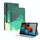 Per Samsung Galaxy Tab S8 + / TAB S7 + Caso compressa in pelle flip in pelle flip (ciano verde)