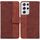 Per Samsung Galaxy S21 Ultra 5G Custodia in pelle geometrica Geometrica (Brown) Per Samsung Galaxy S21 Ultra 5G Custodia in pelle geometrica Geometrica (Brown)