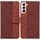 Per Samsung Galaxy S22 + 5G Cassa del telefono in pelle goffrata geometrica (marrone) Per Samsung Galaxy S22 + 5G Cassa del telefono in pelle goffrata geometrica (marrone)
