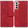 Per Samsung Galaxy S22 + 5G Custodia in pelle goffrata geometrica (rossa)