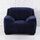 Peluche Single Seat Solid Color Elastic Cove copertura antiscivolo Cover (Navy)