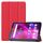 Per Lenovo Tab M7 3rd Gen Struttura custer Custodia in pelle orizzontale orizzontale con supporto a tre pieghevole (rosso)