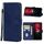 Cassa del telefono in pelle per ASUS ROG Phone 5 Pro (blu)
