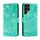Per Samsung Galaxy S22 Ultra 5G Cassa del telefono in pelle di pizzo con supporto e carta Slot e portafoglio e cornice fotografica (verde) Per Samsung Galaxy S22 Ultra 5G Cassa del telefono in pelle di pizzo con supporto e carta Slot e portafoglio e cornice fotografica (verde)