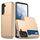 Per Samsung Galaxy S22 5G Cassa del telefono di armatura antiurto con slot per schede (oro) Per Samsung Galaxy S22 5G Cassa del telefono di armatura antiurto con slot per schede (oro)