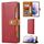 Per Samsung Galaxy S22 5G Custodia in pelle di cuoio a doppio piega (rosso) Per Samsung Galaxy S22 5G Custodia in pelle di cuoio a doppio piega (rosso)