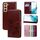 Per Samsung Galaxy S22 5G Cassa del telefono in pelle con rilievo rosa (marrone) Per Samsung Galaxy S22 5G Cassa del telefono in pelle con rilievo rosa (marrone)