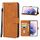 Cassa del telefono in pelle per Samsung Galaxy S22 + 5G (Brown)