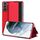 Per Samsung Galaxy S22 5G finestra Visualizza custodia in pelle (rosso)