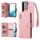 Per Samsung Galaxy S22 Fibbia Fibbia 9 carte Tre Pieghe in pelle Cassa del telefono (oro rosa) Per Samsung Galaxy S22 Fibbia Fibbia 9 carte Tre Pieghe in pelle Cassa del telefono (oro rosa)