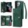 Per Samsung Galaxy S22 Ultra 5G Rivet fibbia 9 carte Tre Pieghe custodia in pelle (verde) Per Samsung Galaxy S22 Ultra 5G Rivet fibbia 9 carte Tre Pieghe custodia in pelle (verde)