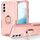For Samsung Galaxy S22+ 5G 3 in 1 Ring Holder PC + TPU Phone Case(Rose Gold) For Samsung Galaxy S22+ 5G 3 in 1 Ring Holder PC + TPU Phone Case(Rose Gold)