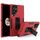 Per Samsung Galaxy S22 Ultra 5G Holder Magnetic Holder Case (Red + Black)
