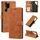 Per Samsung Galaxy S22 Ultra 5G Skin Sent Case di telefono in pelle antifurto (Brown) Per Samsung Galaxy S22 Ultra 5G Skin Sent Case di telefono in pelle antifurto (Brown)