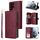 Per Samsung Galaxy S22 Ultra 5G 9 Slot Carvite Casina Custodia Pelle Telefono (Vino Red) Per Samsung Galaxy S22 Ultra 5G 9 Slot Carvite Casina Custodia Pelle Telefono (Vino Red)