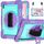 Per Samsung Galaxy Tab S7 / S8 a 360 gradi Contrasto Colore silicone+Case di compresse di PC (viola+menta verde) Per Samsung Galaxy Tab S7 / S8 a 360 gradi Contrasto Colore silicone+Case di compresse di PC (viola+menta verde)
