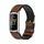 Per Fitbit Charge5 Mijobs TPU + Watch Band in pelle (Brown + Silver)