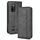 Per Ulefone Armor X10 / X10 Pro Magnetic Fibbia di Texture Retro Texture Telefono (Nero) Per Ulefone Armor X10 / X10 Pro Magnetic Fibbia di Texture Retro Texture Telefono (Nero)