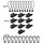 Set di fibbie per clip a clip a tela fissa a telaio antivento 10 clip+10 corde elastiche+10 fibbie nere