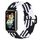 Per Huawei Band 7 Nylon Braidd Buckle Watch Band (Black White)