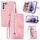 Per Samsung Galaxy S22+ 5G Custodia per il telefono in pelle shock flori sferzata (rosa) Per Samsung Galaxy S22+ 5G Custodia per il telefono in pelle shock flori sferzata (rosa)