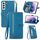 Per Samsung Galaxy S22 5G Custodia per il telefono in pelle shock flori sferzata (blu) Per Samsung Galaxy S22 5G Custodia per il telefono in pelle shock flori sferzata (blu)