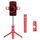 Bastone per selfie con treppiede a doppia luce con telecomando Bluetooth (rosso) Bastone per selfie con treppiede a doppia luce con telecomando Bluetooth (rosso)