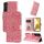 Per Samsang Galaxy S22 + 5G Custodia in pelle di girasole goffrata (rosa)