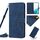 Per Samsung Galaxy S22 Custodia per telefono in pelle con motivo a cuore Skin Feel con cordino (blu) Per Samsung Galaxy S22 Custodia per telefono in pelle con motivo a cuore Skin Feel con cordino (blu)