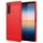 Per Sony Xperia 10 IV Custodia per telefono in fibra di carbonio con struttura spazzolata (rossa)