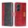 Per Asus Zenfone 9 Custodia per telefono in pelle con fibbia laterale a contrasto (rosso + nero)
