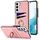 Per Samsung Galaxy S22 + 5G Custodia in pelle vintage patch con supporto ad anello (rosa) Per Samsung Galaxy S22 + 5G Custodia in pelle vintage patch con supporto ad anello (rosa)