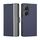 Per Asus Zenfone 9 Custodia per telefono in pelle con bottoni laterali in tessuto twill (blu) Per Asus Zenfone 9 Custodia per telefono in pelle con bottoni laterali in tessuto twill (blu)