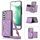 Per Samsung Galaxy S22 + Custodia per telefono in pelle RFID a tre pieghe con cordino (viola) Per Samsung Galaxy S22 + Custodia per telefono in pelle RFID a tre pieghe con cordino (viola)