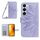 Per Samsung Galaxy S23 5G Skin Feel Sun Flower Pattern Flip Custodia in pelle per telefono con cordino (viola)