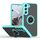 Per Samsung Galaxy S23+ 5G Q Shadow I Ring Kickstand PC e TPU Hybrid Phone Case (azzurro)